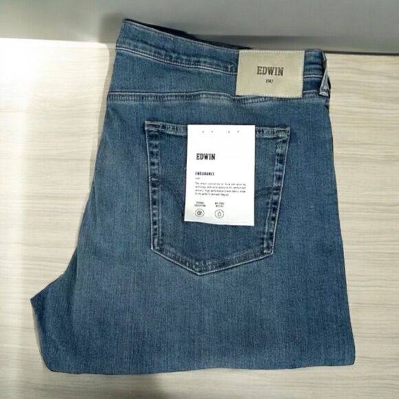 EDWIN Men’s Maddox Slim Straight Leg Jeans in Lyric Light Wash in the Size 31X32 - Picture 11 of 14